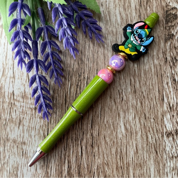 Handcrafted Christmas Pens Beaded Unique Artisan Gifts Office Accessories - Picture 6 of 9